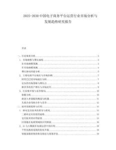 2025-2030中國電子商務平臺運營行業市場分析與發展趨勢研究報告