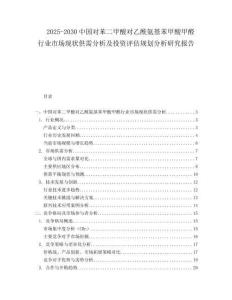 2025-2030中國(guó)對(duì)苯二甲酸對(duì)乙酰氨基苯甲酸甲醛行業(yè)市場(chǎng)現(xiàn)狀供需分析及投資評(píng)估規(guī)劃分析研究報(bào)告