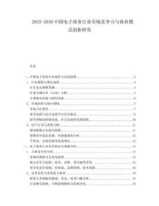 2025-2030中國電子商務行業市場競爭力與商業模式創新研究