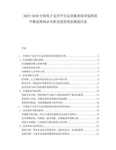 2025-2030中國電子支付平臺運營服務商市場供需平衡態勢辯證分析及投資效益規劃討論