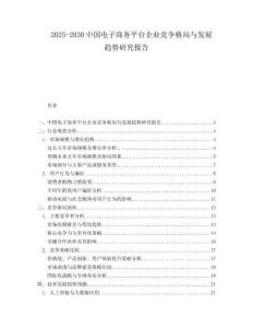 2025-2030中國電子商務平臺企業競爭格局與發展趨勢研究報告