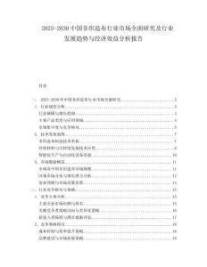 2025-2030中國非織造布行業市場全面研究及行業發展趨勢與經濟效益分析報告