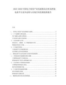 2025-2030中國電子商務產業發展格局分析及跨境電商平臺競爭態勢與市場空間發展趨勢報告