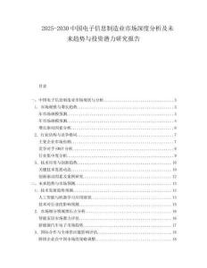 2025-2030中國電子信息制造業市場深度分析及未來趨勢與投資潛力研究報告