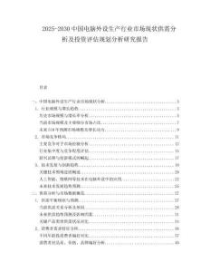 2025-2030中國電腦外設生產行業市場現狀供需分析及投資評估規劃分析研究報告