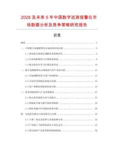 2026及未來5年中國數(shù)字巡測報警儀市場數(shù)據(jù)分析及競爭策略研究報告