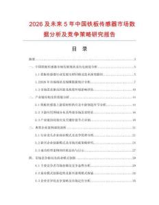 2026及未來(lái)5年中國(guó)鐵板傳感器市場(chǎng)數(shù)據(jù)分析及競(jìng)爭(zhēng)策略研究報(bào)告