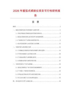 2026年振弦式傾斜儀項(xiàng)目可行性研究報(bào)告