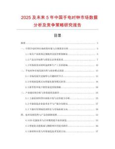 2025及未來5年中國(guó)手電時(shí)鐘市場(chǎng)數(shù)據(jù)分析及競(jìng)爭(zhēng)策略研究報(bào)告