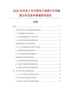2026及未來5年中國電子密度計(jì)市場數(shù)據(jù)分析及競爭策略研究報(bào)告