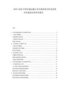 2025-2030中國交通運(yùn)輸行業(yè)市場供需分析及前景評估規(guī)劃分析研究報(bào)告
