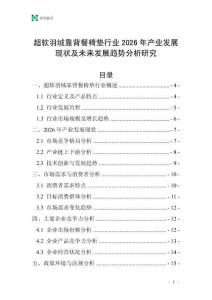 超軟羽絨靠背餐椅墊行業(yè)2026年產(chǎn)業(yè)發(fā)展現(xiàn)狀及未來(lái)發(fā)展趨勢(shì)分析研究