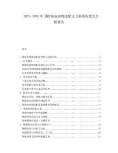 2025-2030中國跨境電商物流配送方案系統(tǒng)優(yōu)化分析報告