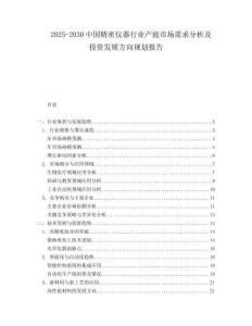 2025-2030中國精密儀器行業(yè)產(chǎn)能市場(chǎng)需求分析及投資發(fā)展方向規(guī)劃報(bào)告