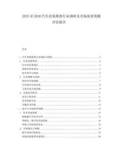 2025至2030汽車改裝維修行業(yè)調(diào)研及市場前景預測評估報告
