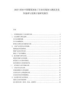 2025-2030中國煤炭深加工行業(yè)市場(chǎng)深入測(cè)試及競(jìng)爭(zhēng)條理與發(fā)展計(jì)劃研究報(bào)告