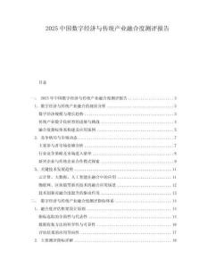 2025中國數字經濟與傳統產業融合度測評報告