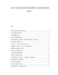 2025中國電競酒店單店投資模型與區(qū)域布局策略研究報告