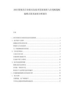 2025眼視光行業(yè)驗(yàn)光儀技術(shù)發(fā)展現(xiàn)狀與在線配鏡配鏡模式優(yōu)劣深度分析報(bào)告
