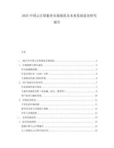 2025中國云計算服務市場現狀及未來發展前景研究報告
