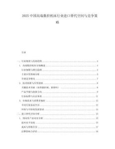 2025中國高端數(shù)控機床行業(yè)進口替代空間與競爭策略