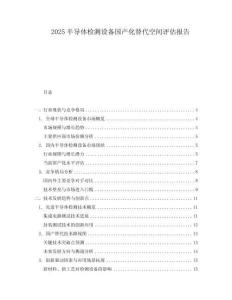 2025半導(dǎo)體檢測設(shè)備國產(chǎn)化替代空間評估報告