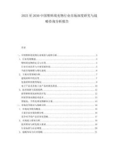 2025至2030中國(guó)塑料填充物行業(yè)市場(chǎng)深度研究與戰(zhàn)略咨詢分析報(bào)告