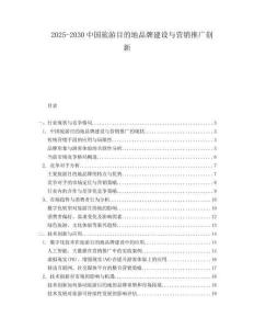 2025-2030中國旅游目的地品牌建設(shè)與營銷推廣創(chuàng)新