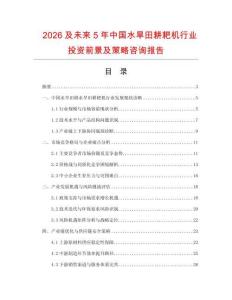 2026及未來5年中國水旱田耕耙機行業投資前景及策略咨詢報告