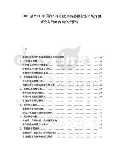 2025至2030中國(guó)汽車(chē)車(chē)門(mén)把手傳感器行業(yè)市場(chǎng)深度研究與戰(zhàn)略咨詢(xún)分析報(bào)告