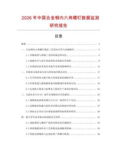 2026年中國合金鋼內六角螺釘數據監測研究報告
