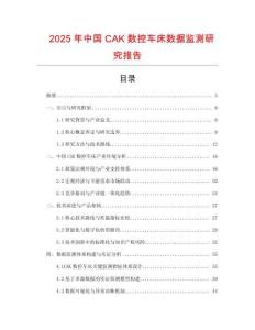 2025年中國CAK數控車床數據監測研究報告