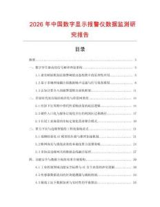 2026年中國數字顯示報警儀數據監測研究報告