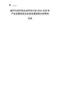 磁療與熱療結(jié)合治療儀行業(yè)2026-2030年產(chǎn)業(yè)發(fā)展現(xiàn)狀及未來(lái)發(fā)展趨勢(shì)分析研究