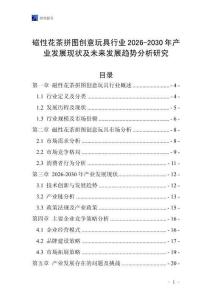 磁性花茶拼圖創(chuàng)意玩具行業(yè)2026-2030年產(chǎn)業(yè)發(fā)展現(xiàn)狀及未來發(fā)展趨勢分析研究