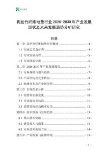 真絲竹纖維地墊行業(yè)2026-2030年產(chǎn)業(yè)發(fā)展現(xiàn)狀及未來發(fā)展趨勢分析研究