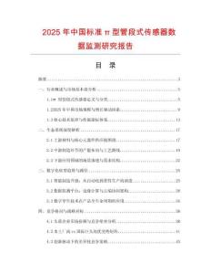 2025年中國(guó)標(biāo)準(zhǔn)π型管段式傳感器數(shù)據(jù)監(jiān)測(cè)研究報(bào)告