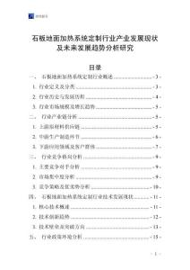 石板地面加熱系統(tǒng)定制行業(yè)產(chǎn)業(yè)發(fā)展現(xiàn)狀及未來(lái)發(fā)展趨勢(shì)分析研究