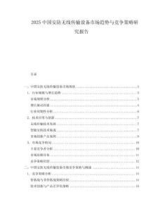 2025中國安防無線傳輸設備市場趨勢與競爭策略研究報告
