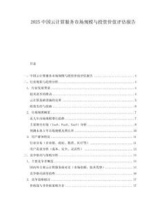 2025中國(guó)云計(jì)算服務(wù)市場(chǎng)規(guī)模與投資價(jià)值評(píng)估報(bào)告