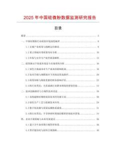 2025年中國硅微粉數(shù)據(jù)監(jiān)測研究報告