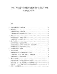2025-2030海洋經濟板塊現(xiàn)狀供需分析投資評估增長規(guī)劃方案報告