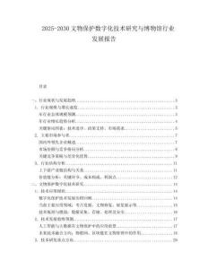 2025-2030文物保護(hù)數(shù)字化技術(shù)研究與博物館行業(yè)發(fā)展報(bào)告