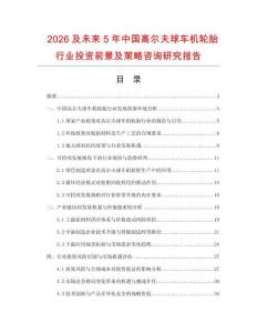 2026及未來5年中國高爾夫球車機(jī)輪胎行業(yè)投資前景及策略咨詢研究報(bào)告