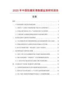 2025年中國防腐彩漆數(shù)據(jù)監(jiān)測研究報告