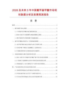 2026及未來5年中國氯甲基甲醚市場現狀數據分析及前景預測報告