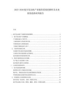 2025-2030航空發動機產業鏈供需現狀解析及未來投資趨勢研判報告