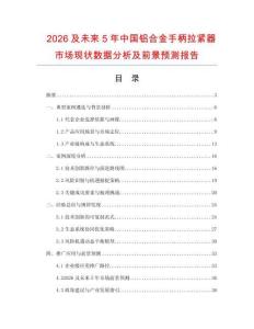 2026及未來5年中國鋁合金手柄拉緊器市場現(xiàn)狀數(shù)據(jù)分析及前景預(yù)測報(bào)告