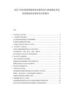 2025-2030航海船舶制造業(yè)船體設(shè)計(jì)新能源技術(shù)技術(shù)發(fā)展投資前景研究分析報(bào)告