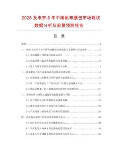 2026及未來5年中國帆布腰包市場現(xiàn)狀數(shù)據(jù)分析及前景預(yù)測報告